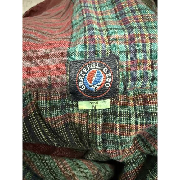 Offical Grateful Dead Patchork Overall Bib Shorts Women's M Hippie Boho Festival - Picture 13 of 14